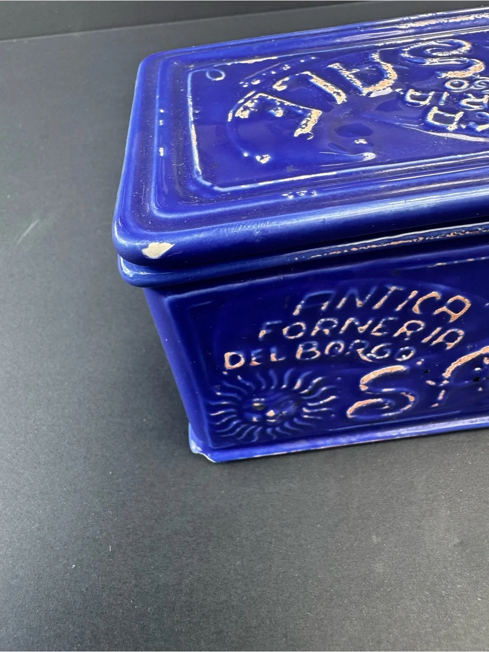 Sur La Table Cobalt Blue Ceramic Salt Box
